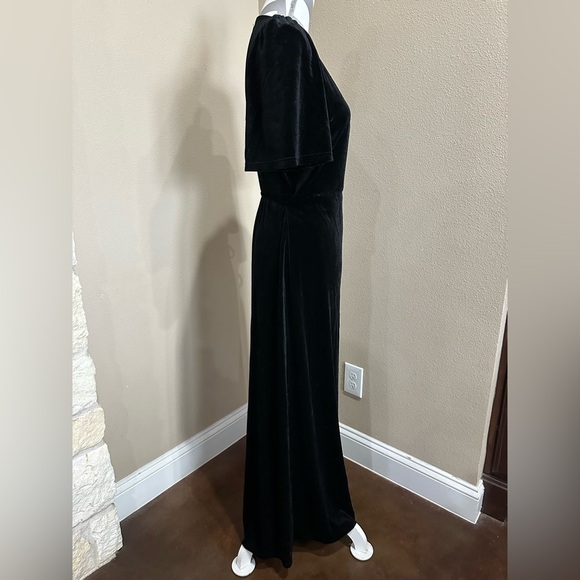MEROKEETY Women's V Neck Wrap Velvet Maxi Dress Bell Sleeve, NWT! - Picture 6 of 13